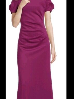 Off-Shoulder Fuchsia Maxi Gown